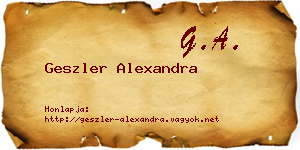 Geszler Alexandra névjegykártya